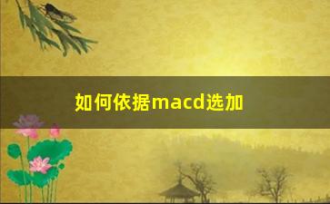 “如何依据macd选加速上涨的股票